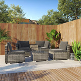 NNEDSZ Outdoor Modular Lounge Sofa with Wicker End Table Set