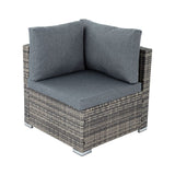 NNEDSZ Outdoor Modular Lounge Sofa with Wicker End Table Set