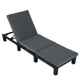 NNEDSZ Black Rattan Sunbed with Adjustable Recline