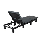NNEDSZ Black Rattan Sunbed with Adjustable Recline