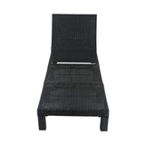NNEDSZ Black Rattan Sunbed with Adjustable Recline