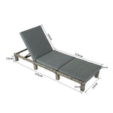 NNEDSZ Grey Rattan Sunbed with Adjustable Recline
