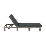 NNEDSZ Grey Rattan Sunbed with Adjustable Recline