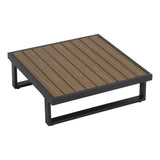 NNEDSZ Modern Outdoor 7 Piece Lounge Set with Slatted Polywood Design Tables