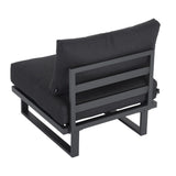 NNEDSZ Modern Outdoor 7 Piece Lounge Set with Slatted Polywood Design Tables