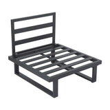 NNEDSZ Modern Outdoor 7 Piece Lounge Set with Slatted Polywood Design Tables