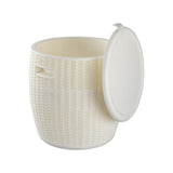 NNEDSZ White Outdoor Bar Stool with Storage