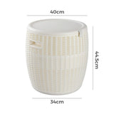 NNEDSZ White Outdoor Bar Stool with Storage