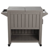 NNEDSZ Garden Bar Serving Cart with Cooler (Taupe)