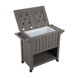 NNEDSZ Garden Bar Serving Cart with Cooler (Taupe)