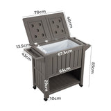 NNEDSZ Garden Bar Serving Cart with Cooler (Taupe)
