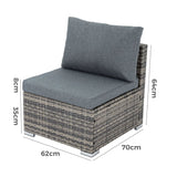 NNEDSZ Grey Armless Outdoor Sofa Set