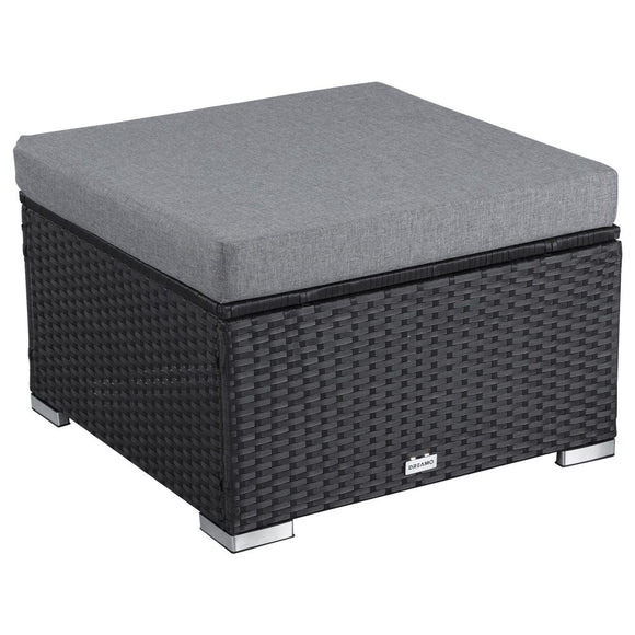 NNEDSZ Outdoor wicker ottoman in Black