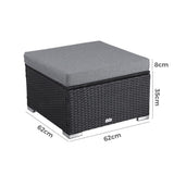 NNEDSZ Outdoor wicker ottoman in Black