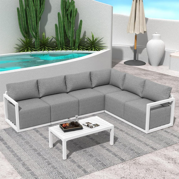 NNEDSZ Alfresco Contemporary All-Weather Lounge Set – Charcoal Grey