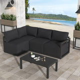 NNEDSZ Four-Seat Alfresco Harmony Set – Charcoal Grey