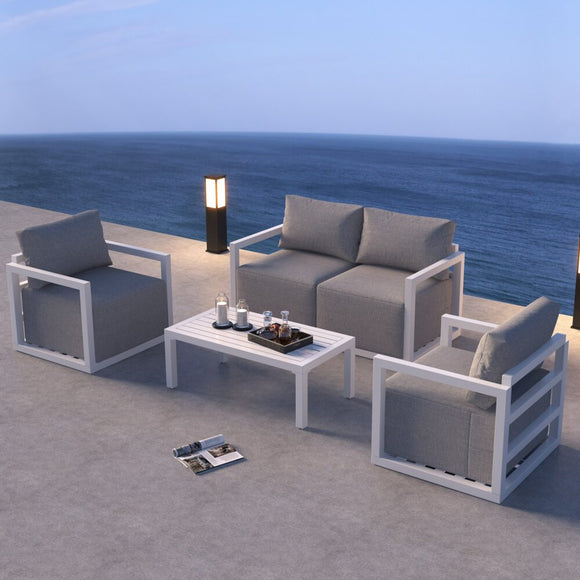 NNEDSZ Alfresco Serenity Outdoor Lounge Set – White