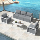 NNEDSZ Alfresco 5-Seater Deep-Seated Patio Set – White