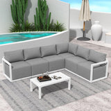 NNEDSZ Alfresco Contemporary All-Weather Lounge Set – White