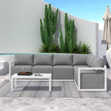 NNEDSZ Alfresco Contemporary All-Weather Lounge Set – White