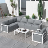 NNEDSZ Alfresco 7-Seat Garden Lounge Set – White