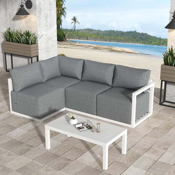 NNEDSZ Four-Seat Alfresco Harmony Set – White