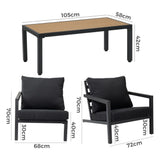 NNEDSZ Aidan Garden Furniture Set in Slate Grey — 5 pieces