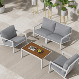 NNEDSZ Aidan Garden Furniture Set in White — 5 pieces