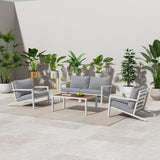 NNEDSZ Aidan Garden Furniture Set in White — 5 pieces