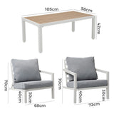 NNEDSZ Aidan Garden Furniture Set in White — 5 pieces