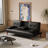 NNEDSZ 3 Seater Adjustable Sofa Bed With Cup Holder Black