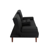 NNEDSZ 3 Seater Adjustable Sofa Bed With Cup Holder Black