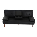 NNEDSZ 3 Seater Adjustable Sofa Bed With Cup Holder Black