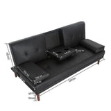 NNEDSZ 3 Seater Adjustable Sofa Bed With Cup Holder Black
