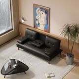 NNEDSZ 3 Seater Adjustable Sofa Bed With Cup Holder Black