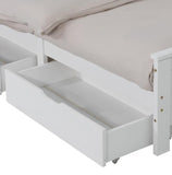 NNEDSZ 2 x Wooden Bed Frame Storage Trundle Drawers-White