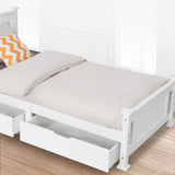 NNEDSZ 2 x Wooden Bed Frame Storage Trundle Drawers-White