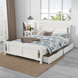 NNEDSZ 2 x Wooden Bed Frame Storage Trundle Drawers-White