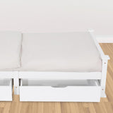 NNEDSZ 2 x Wooden Bed Frame Storage Trundle Drawers-White