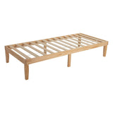 NNEDSZ Single Size Warm Wooden Natural Bed Base Frame – King Single