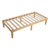 NNEDSZ Single Size Warm Wooden Natural Bed Base Frame – King Single