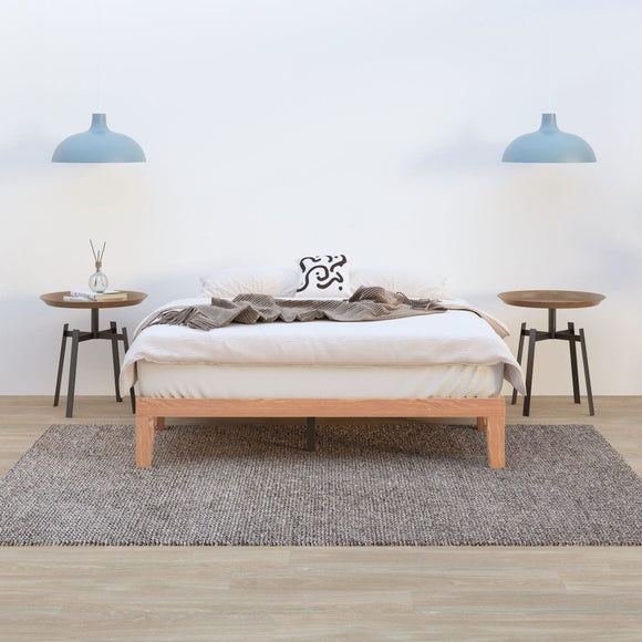 NNEDSZ Warm Wooden Natural Bed Base Frame – Queen