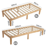 NNEDSZ Single Size Warm Wooden Natural Bed Base Frame – Single