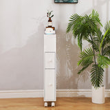 NNEDSZ Removable Bathroom Side Cabinet Toilet Caddy with Storage Drawers- White
