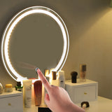 NNEDSZ Dressing Vanity Table Stool Set with Make-up LED Lighted Mirror-White