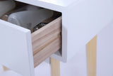 NNEDSZ Dressing Vanity Table Stool Set with Make-up LED Lighted Mirror-White