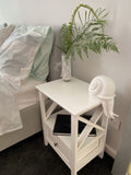 NNEDSZ 2-tier Bedside Table with Storage Drawer 2 PC Rustic White
