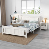 NNEDSZ 2-tier Bedside Table with Storage Drawer 2 PC Rustic White