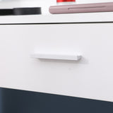 NNEDSZ Fidel Vanity Set with Cushioned Stool and Lighted Mirror- White