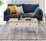 NNEDSZ Sleek Natural Wood Rectangle Coffee Table
